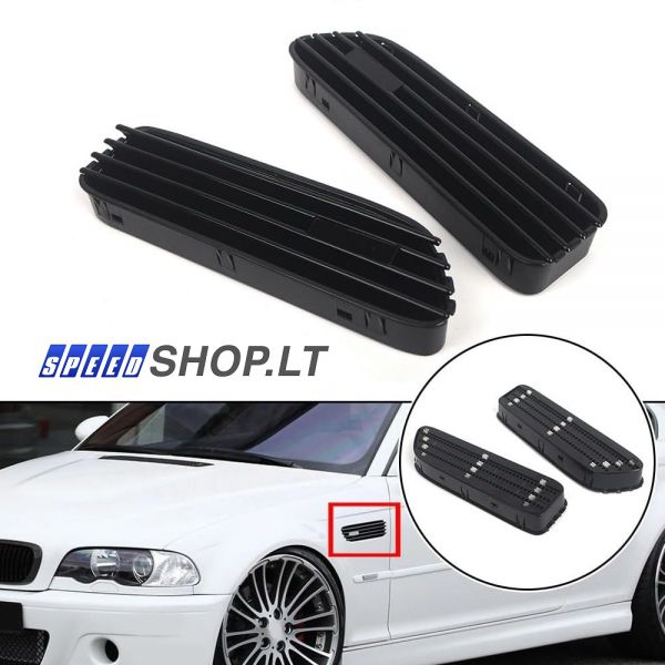 BMW M3 (E46) juodos grotelės į sparnus